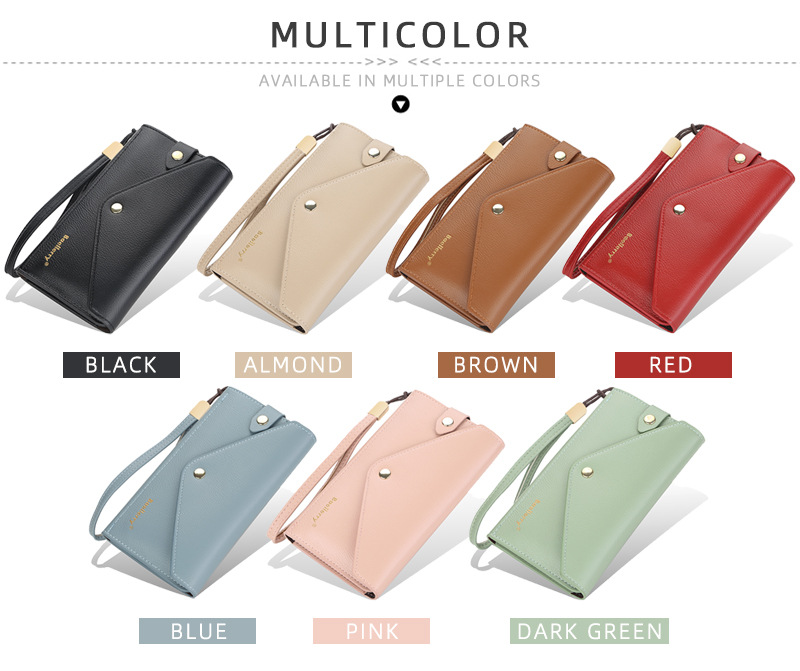 New BAELLERRY ladies long wallet thin multi-card mobile phone bag fashion clutch wholesale_voghion.com