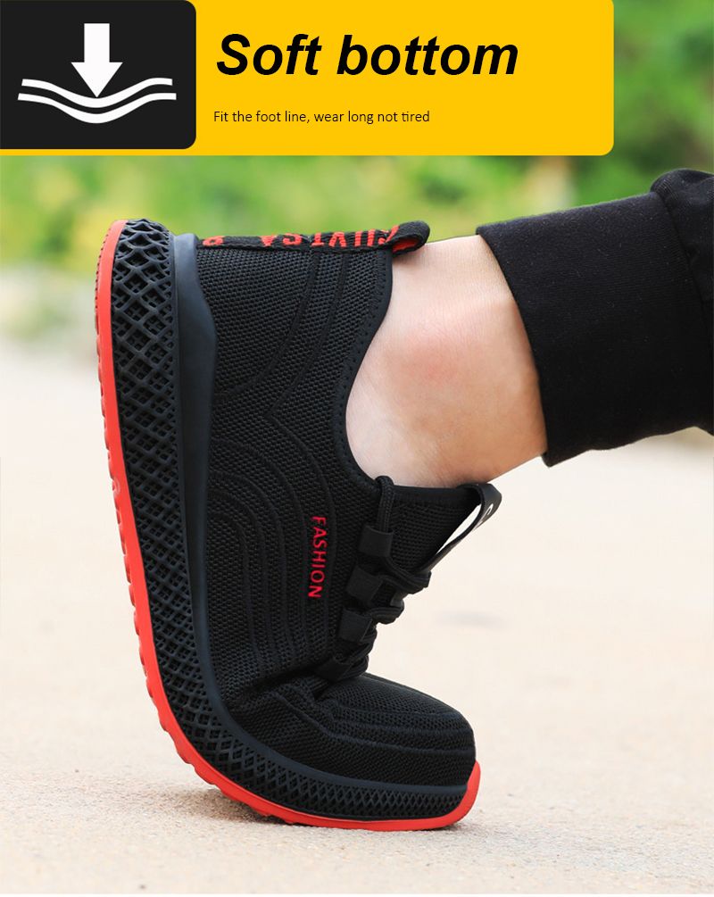 Scarpe da lavoro con punta in acciaio e rete traspirante Manlegu, scarpe da lavoro traspiranti per uomo e donna, stivali di sicurezza leggeri e antiforatura_voghion.com