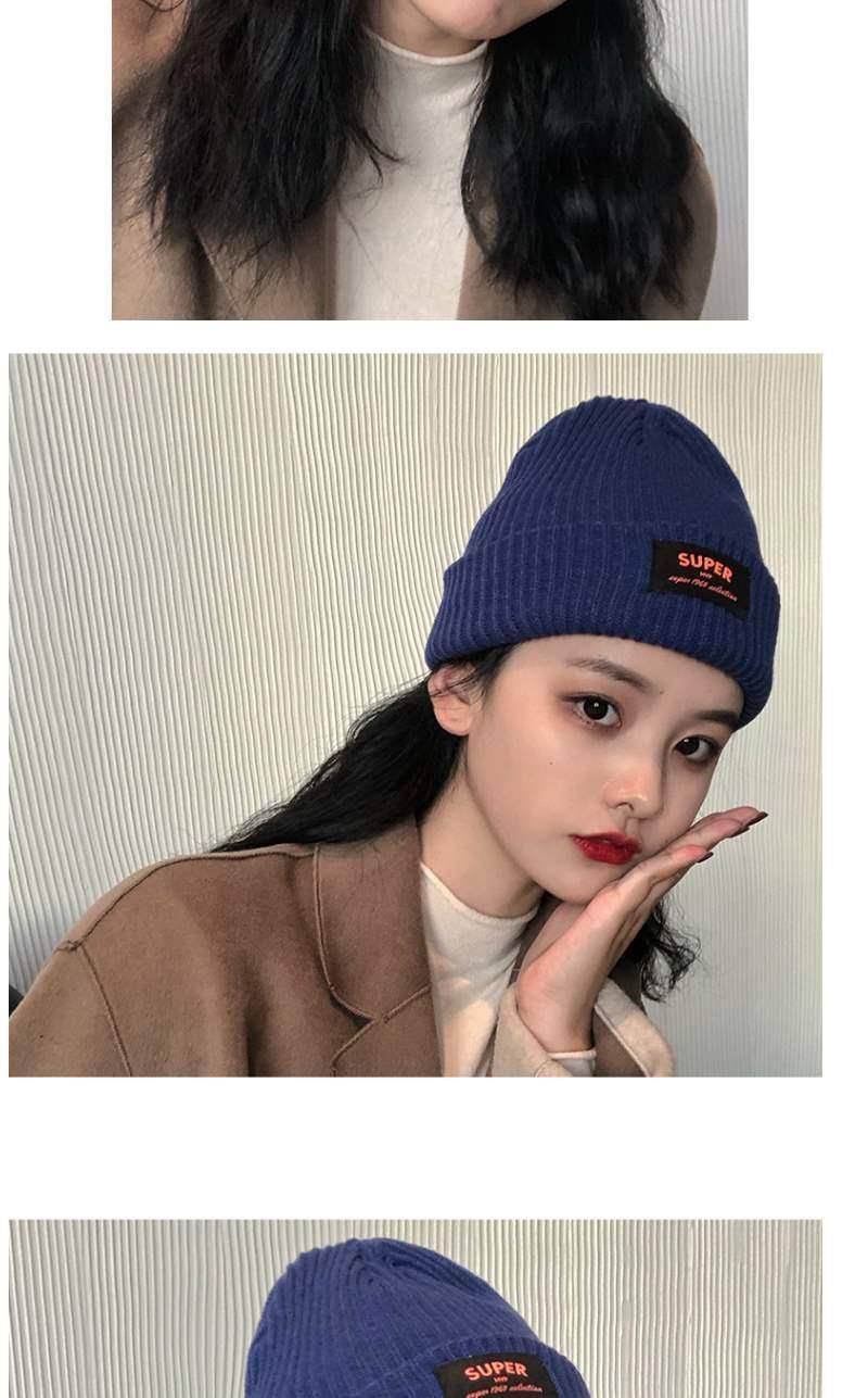 Schicke Strickmütze mit Buchstabenmuster – weiche, lässige Wintermütze aus Baumwolle mit minimalistischem Textdesign, lässige Unisex-Mütze für kaltes Wetter_voghion.com