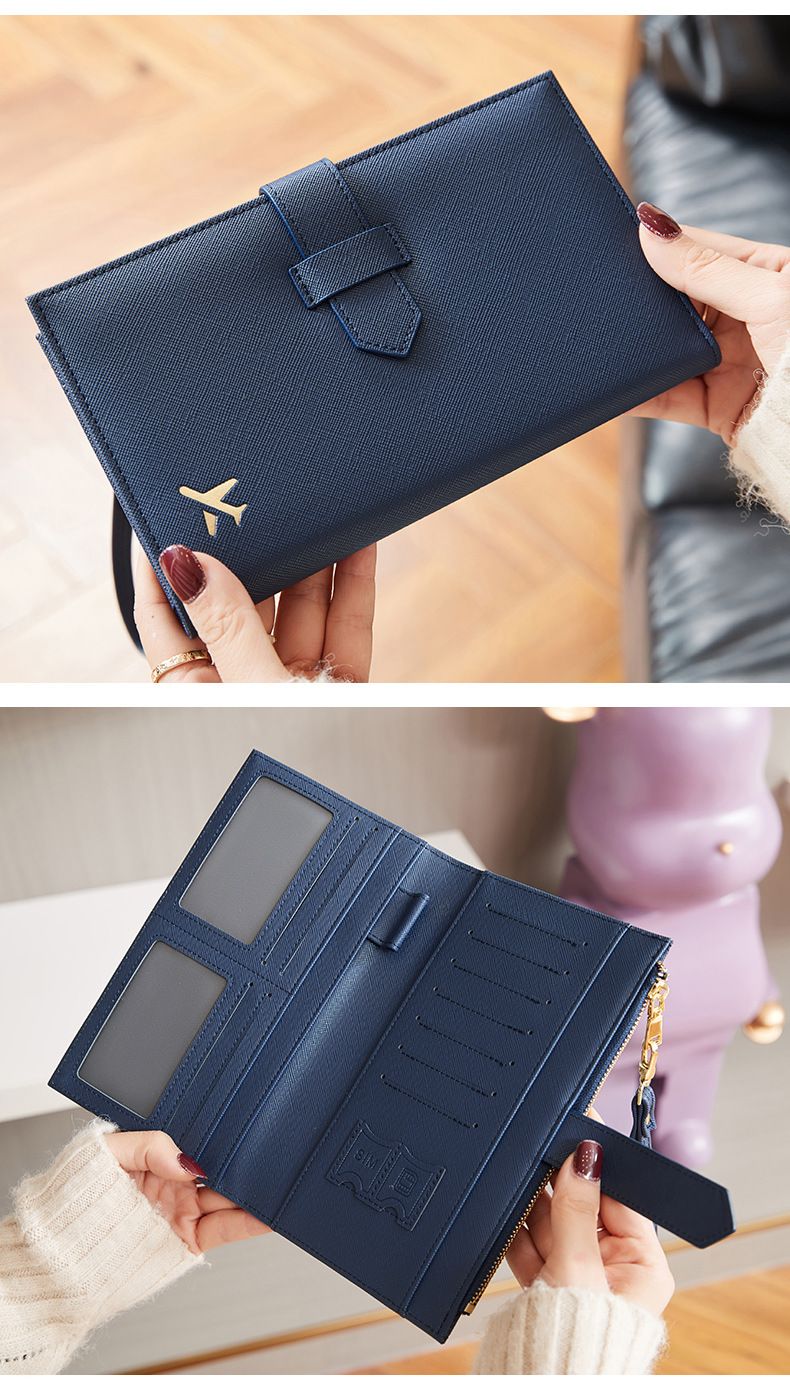 Women's Wallet & Card Cases Rfid Antimagnetic Passport Bag Zipper Buckle Certificate Bag Passport Holder Multifunctional Long Ladies Wallet_voghion.com