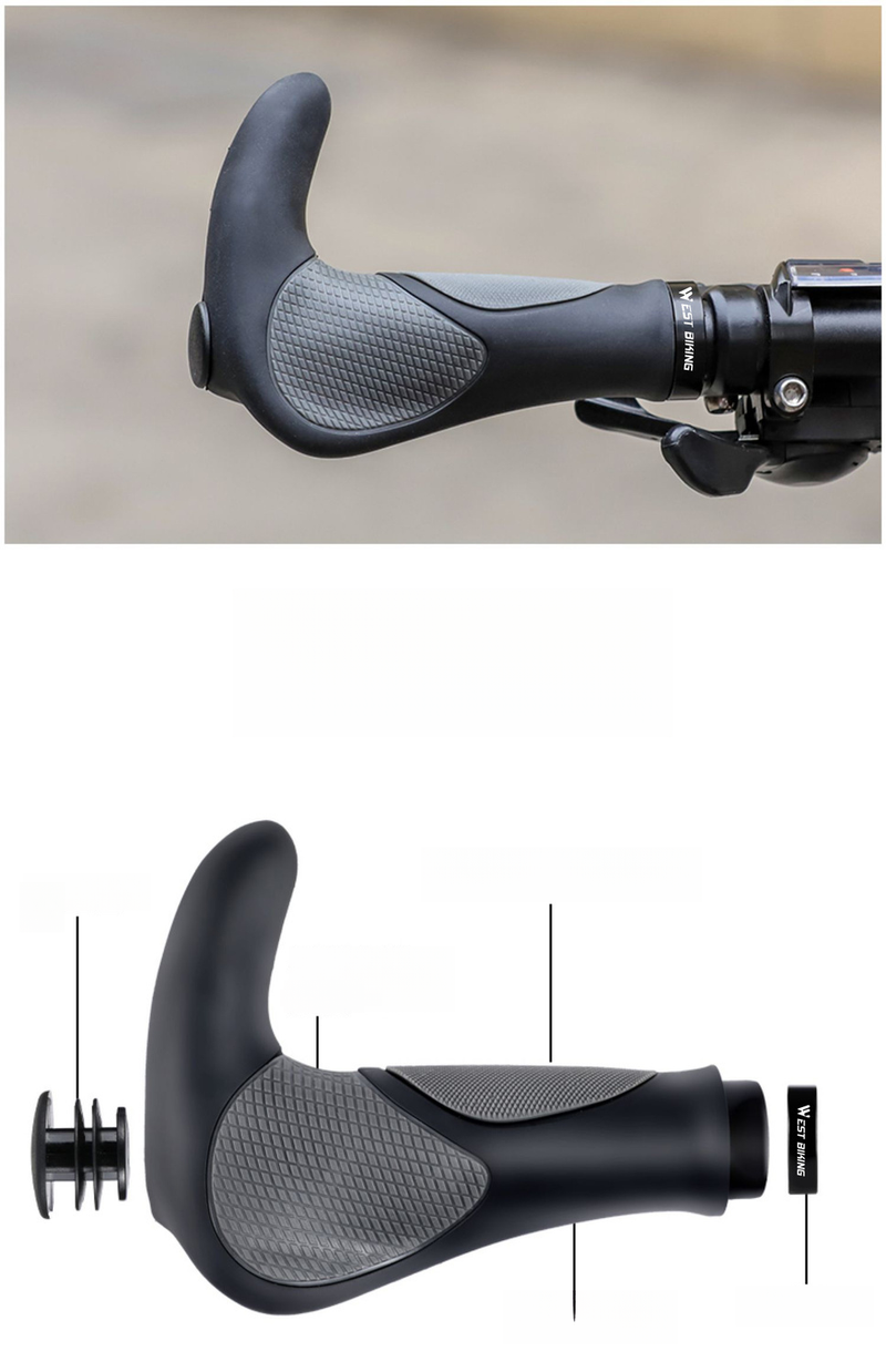 Xiqizhe Bicycle Integrated Molded Cow And Rubber Anti-Slip Sheep Horn Modified Handlebar Cover_voghion.com