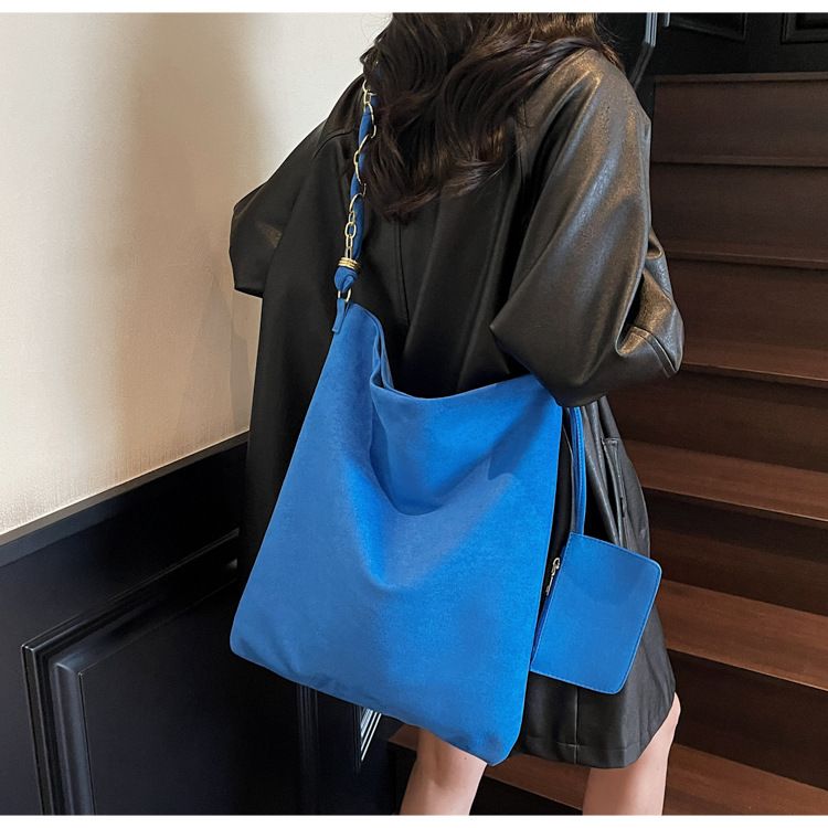 Borsa a tracolla casual in pelle scamosciata di grande capacità per le donne 2025, nuova borsa a tracolla da pendolare, secchiello_voghion.com