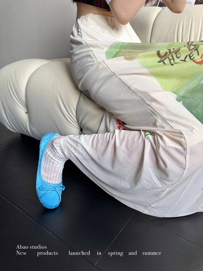 fund plat Mary Jane albastru degetul rotund gura superficială balet cu un picior, moale și confortabil mic_voghion.com