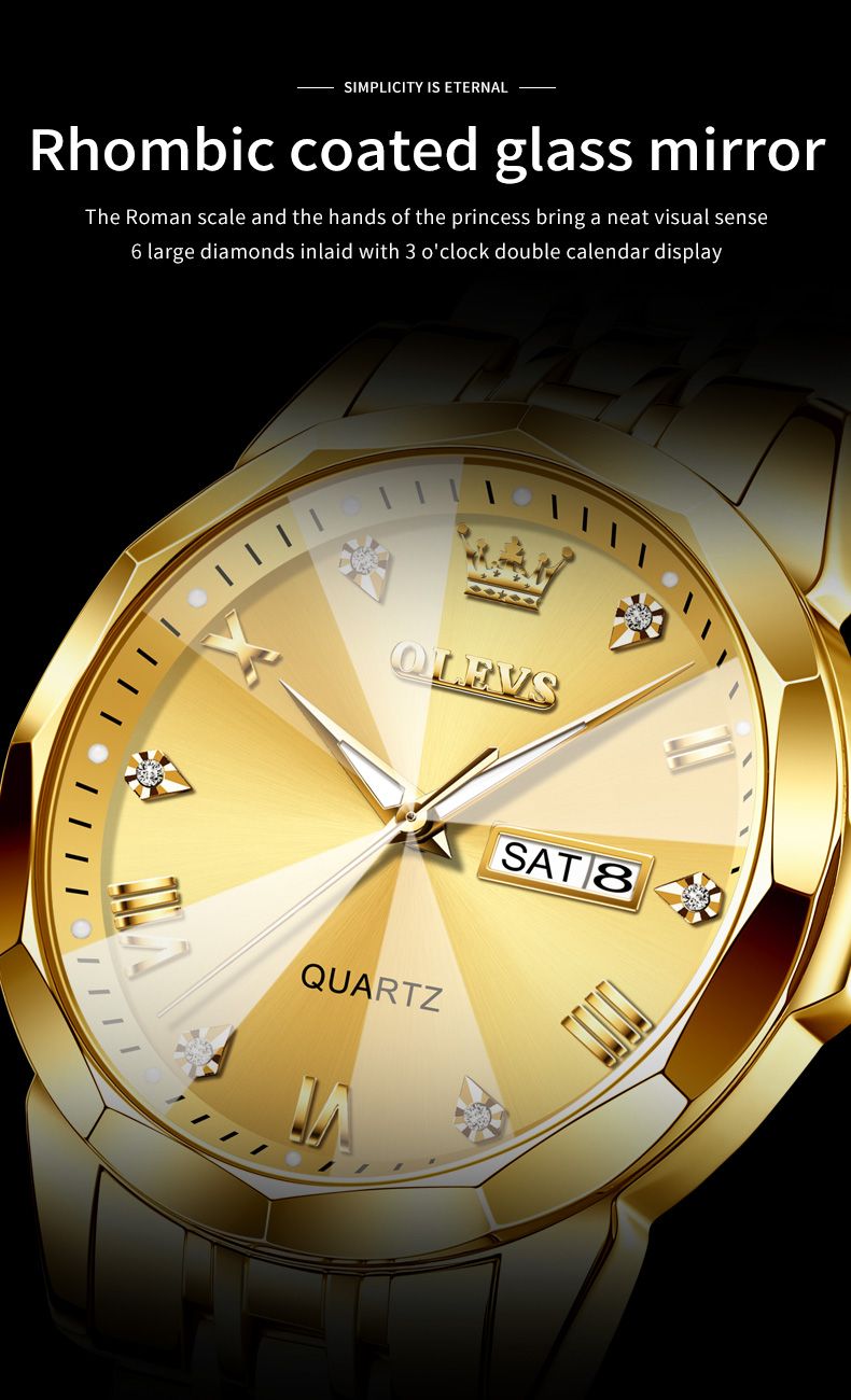 New Watch For Men Original Quartz Waterproof Male Wristwatch Gold Stainless Steel Strap High-end Luxury Man Watch Clock_voghion.com