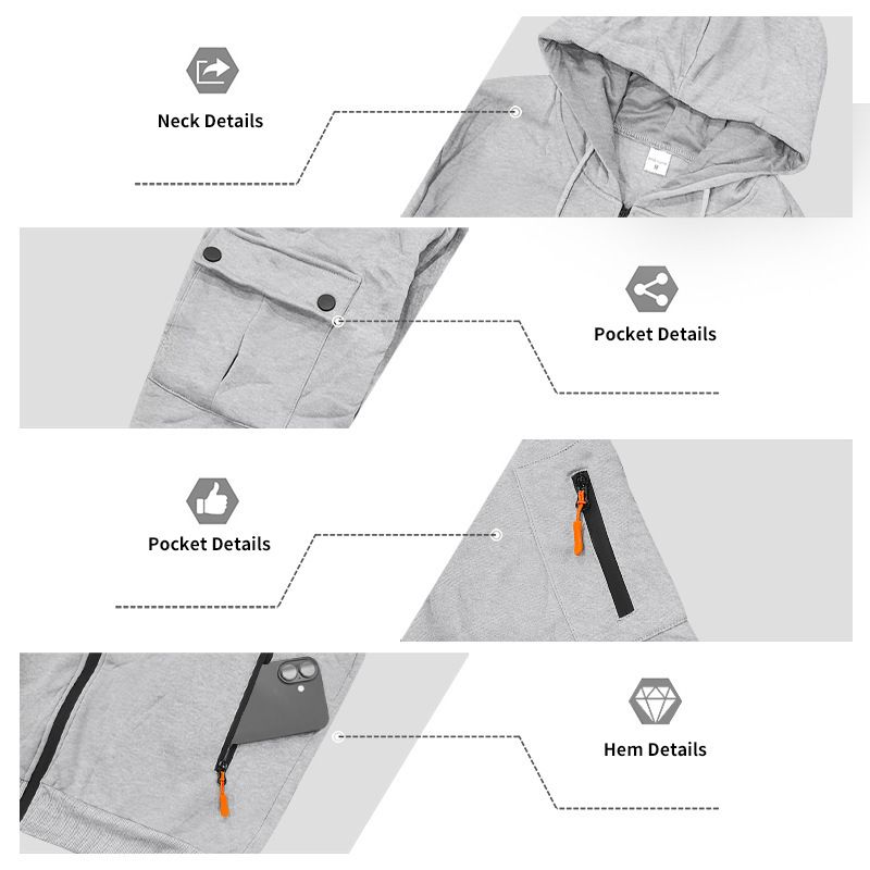 Men's Heavyweight Fleece Hoodie & Jogger Set - Relaxed Fit Workwear Style For Outdoor & Commuting (M-3XL, 5 Colors)_voghion.com