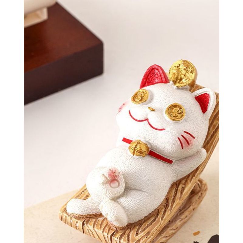 Glück Kleine Ornament Home Office Desktop Emotionale Stabilität Glück Katze Nette Dekoration Mini Auto Halterung_voghion.com