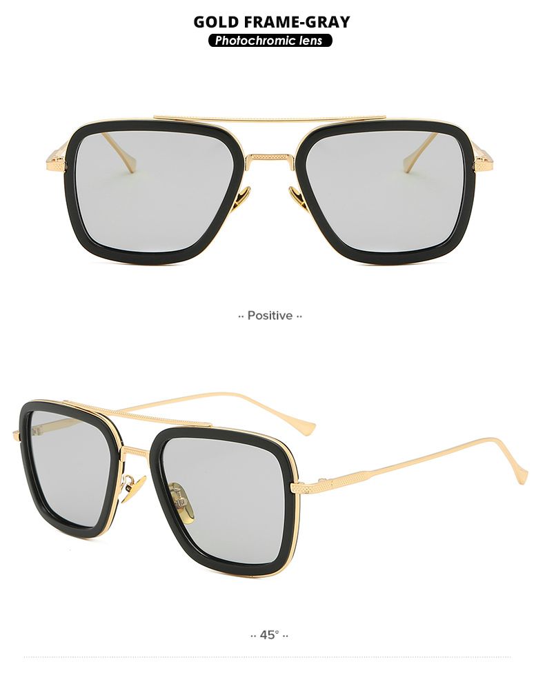 Moda LIOUMO Moda Tony Stark Occhiali da sole Uomo Donna Fotocromatici Polarizzati Occhiali da guida Steam Punk oculos de sol feminino_voghion.com