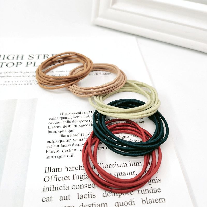 Corda sottile per la testa, legatura per capelli da ragazza, elastico ad alta elasticità, anello per capelli di base, 100 pezzi_voghion.com