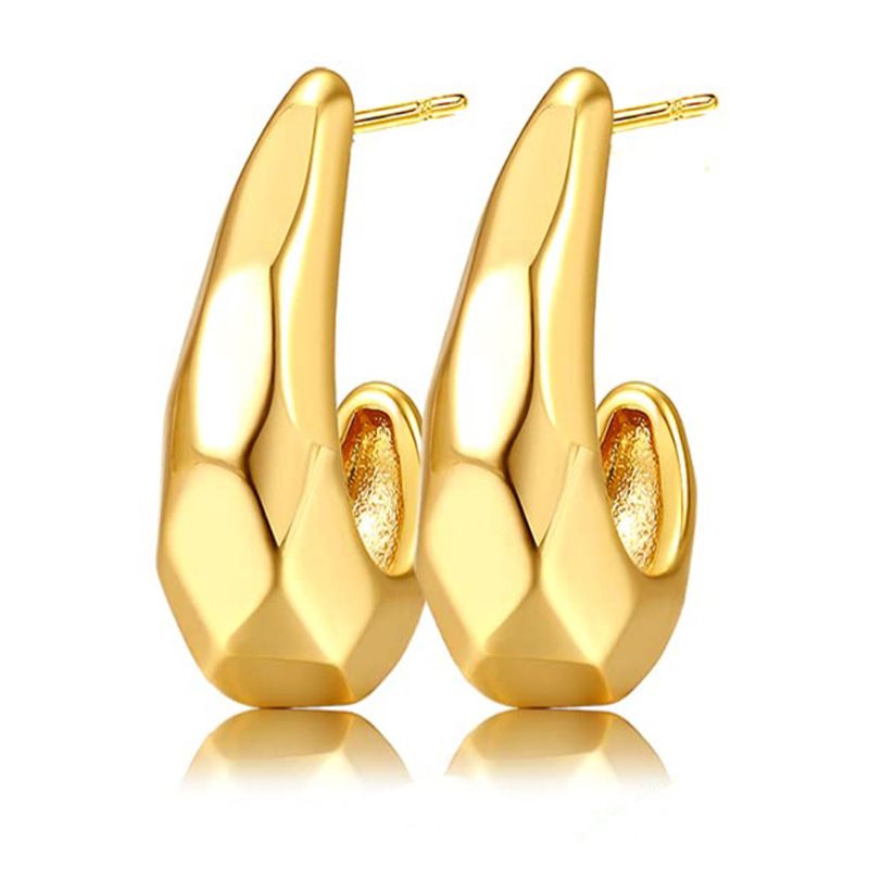 Dicker Gold-Reifen-Retro-Kalt-Nische High-End-Ohrringe Ohrschnallen_voghion.com
