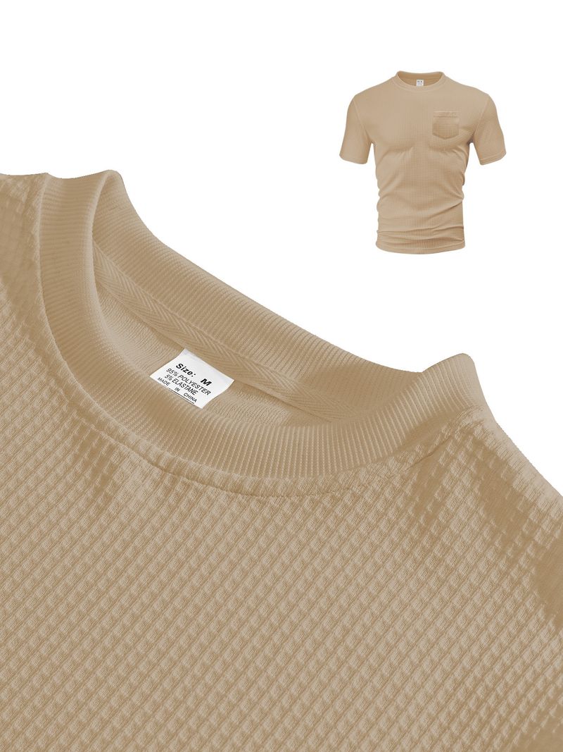 Herrenbekleidung Sommer Sport Freizeit Locker Dünn Waffel Kurzarm Shorts Anzug_voghion.com