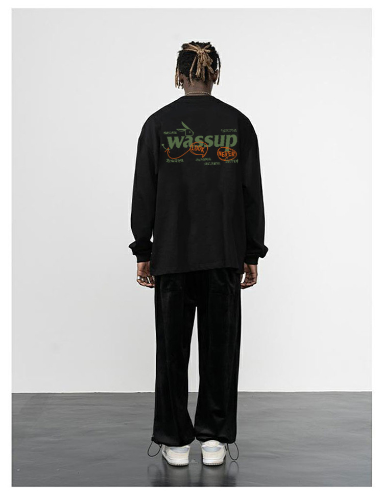 Mann kleidung der Mode marke langarm T-shirt männer der high street reine baumwolle lose ins top Lovers kleidung_voghion.com