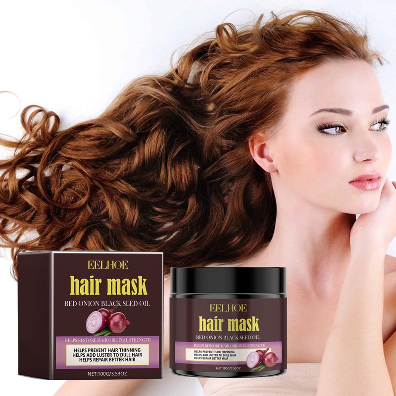 Huile de nigelle et d'oignon rouge EELHOE pour un cuir chevelu propre, hydratant, lisse et brillant._voghion.com