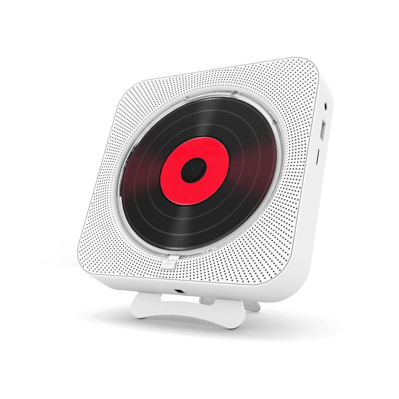 Bærbar CD-afspiller Bluetooth-højttaler Stereo CD-afspillere LED-skærm Vægmonterbar CD-musikafspiller med IR-fjernbetjening FM-radio_voghion.com