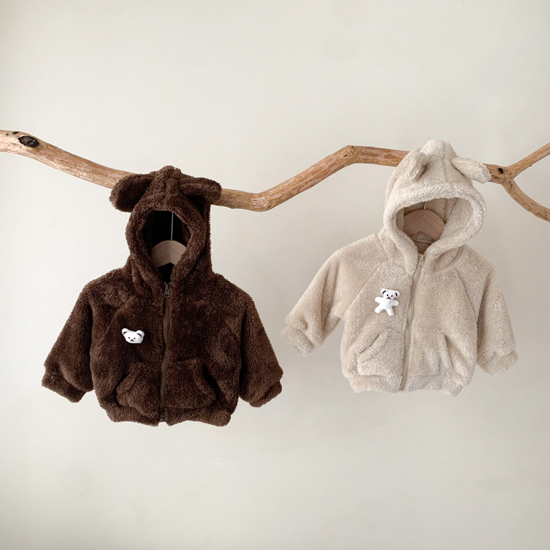 Babykleidung Winterbär Plüsch süßer Mantel Baby plus Kaschmir warmer ausländischer Stil dicker Mantel Modekleidung_voghion.com
