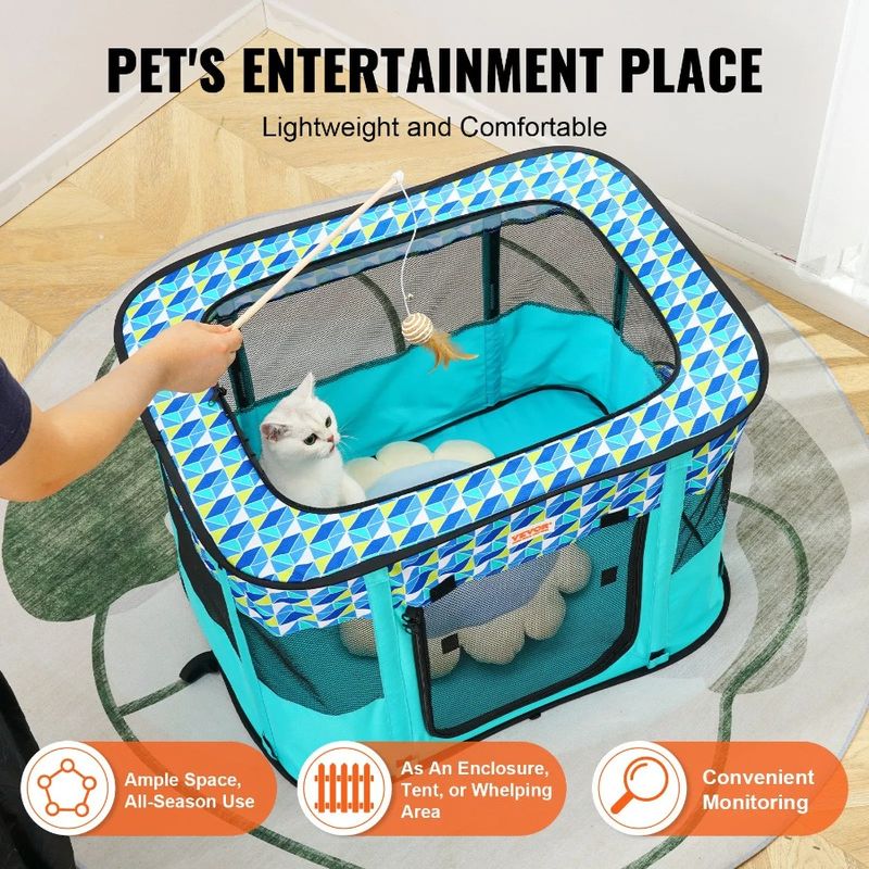 22'' Crate Foldable For Portable 32'' Cat 600D Puppy Dog Remov X Kennel X Playpen Cloth Dog Waterproof Oxford Pet Playpen 24''_voghion.com