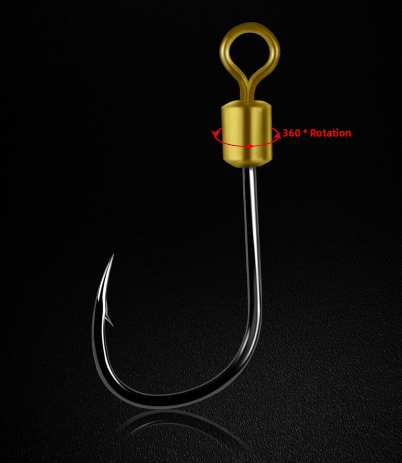 Steel Wire Finished Sub-line Double Set Anti-tangle Pre-tied Anti-bite Swivel Rotating Fish Hook For Catching White_voghion.com