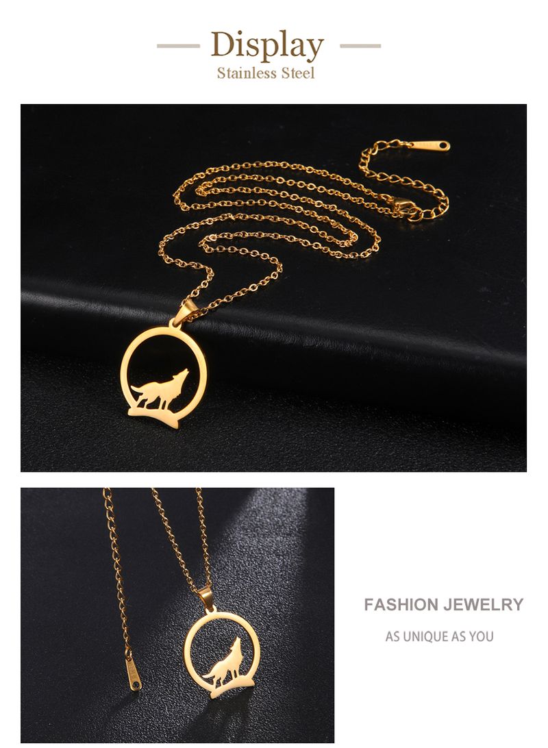 Fashion Unift Howg Pendant Necklace for Women Tibetan Wolf Patronus Amulet Charm Trendy Punk Stainless Steel Choker Jewelry Gift_voghion.com