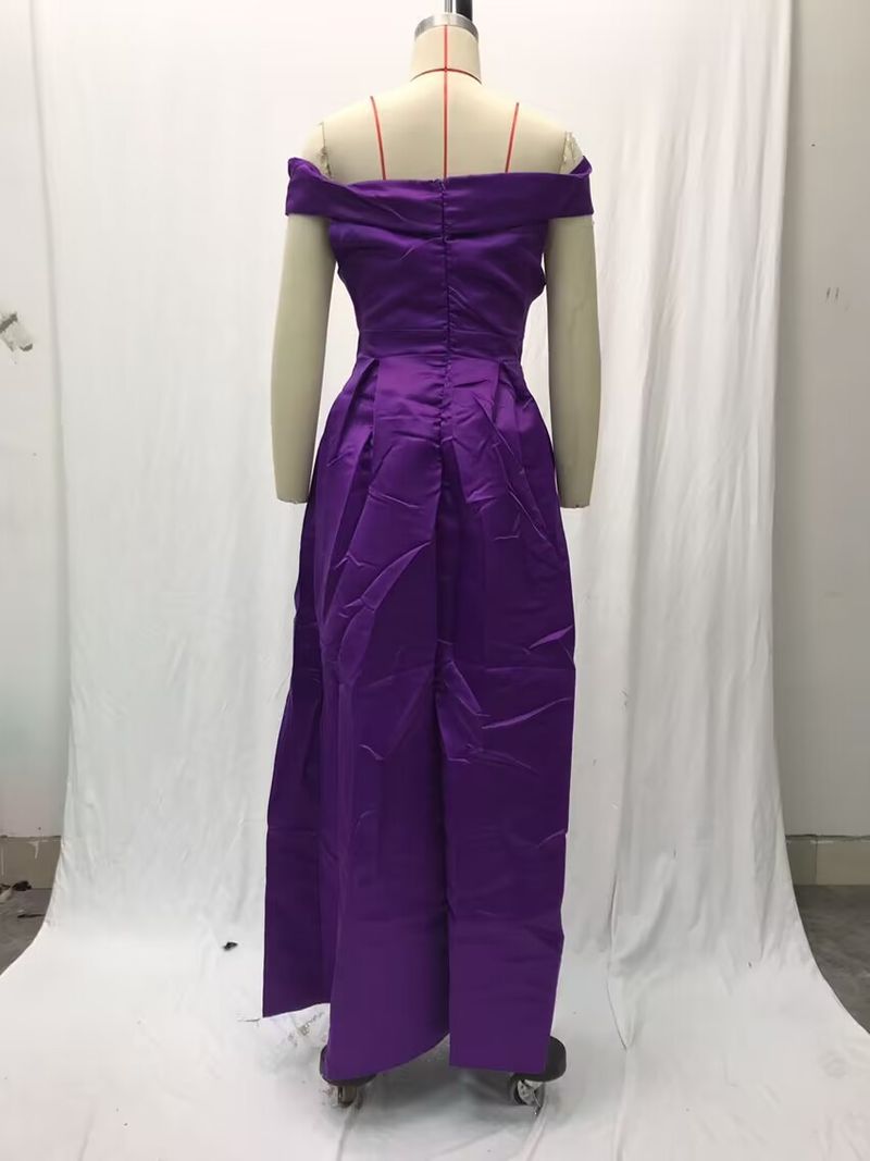 Women's deep V-neck ebay satin multi-color dress_voghion.com