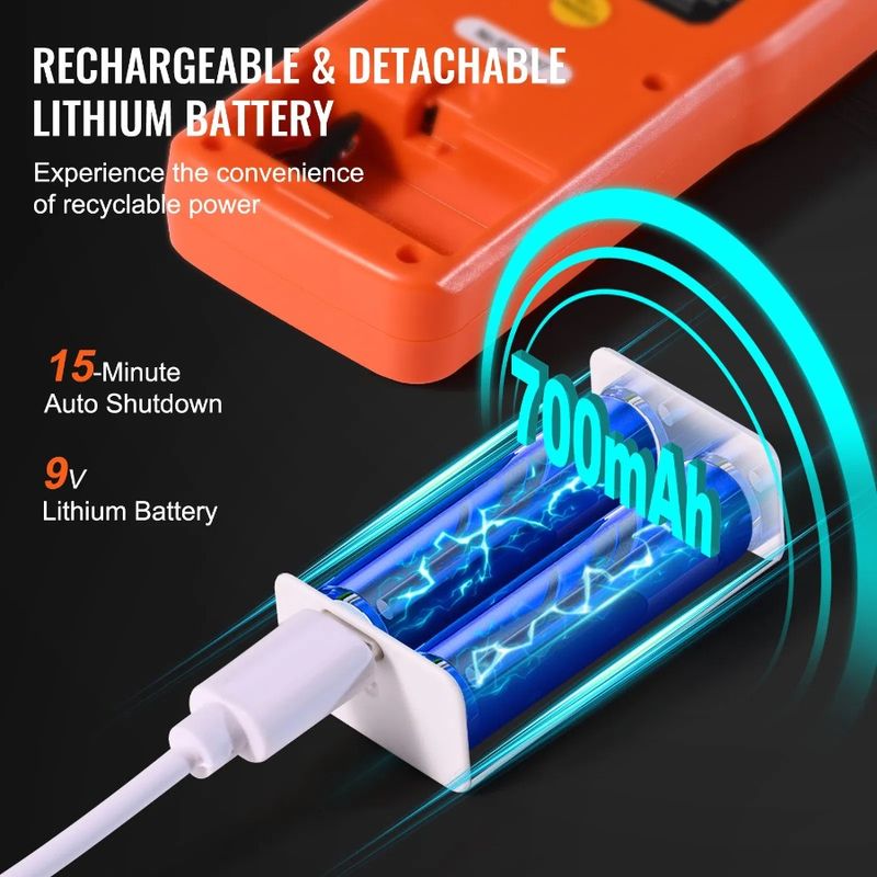 Rilevatore di radiazioni LCD ricaricabile, campo - 3,5 GHz, misuratore, tester EMF portatile 3 in 1 digitale da 5 Hz per campi elettromagnetici EF_voghion.com