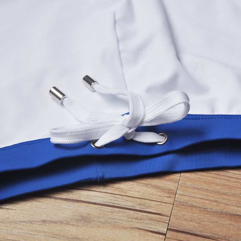 UXH Men's Boxer Fashionable Close-fitting Sexy White Swimming Four-corner Swim Trunks For Men_voghion.com