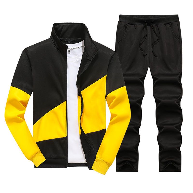 Herren-Baseballjacke mit schmaler Passform und Stehkragen und langen Ärmeln – leichte, sportliche Oberbekleidung zum Laufen und für die Freizeit (Grau, Schwarz, Marineblau)_voghion.com