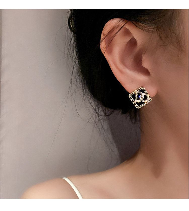 Damtillbehör Diamantuppsättning enkel temperament design sense trend örhängen örhängen_voghion.com