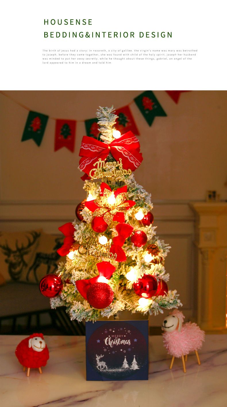 Christmas Tree With Light Desktop Ornaments DIY Material Package Mini Christmas Decorations Gift Table Christmas Stall_voghion.com