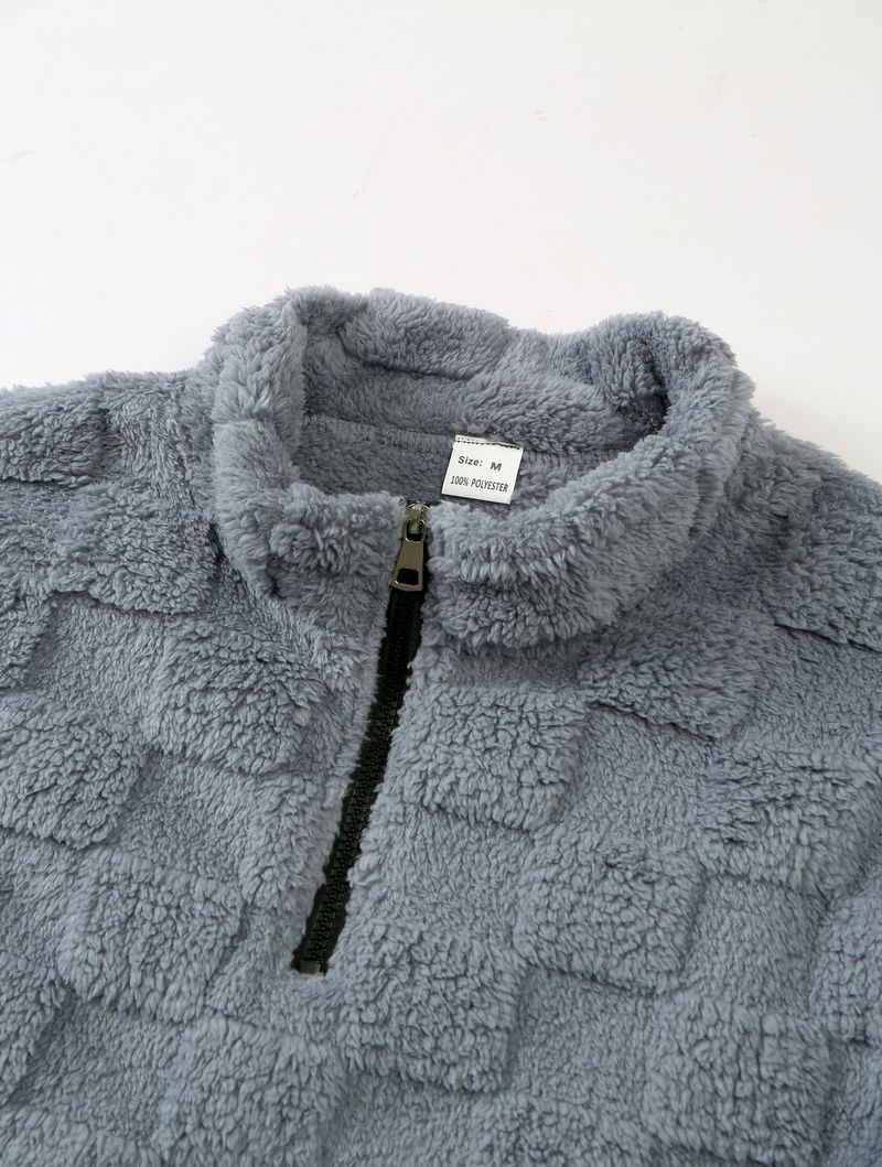 Leichtes Herren-Kapuzensweatshirt mit halbem Reißverschluss, lässiger Langarmpullover für Herbst und Winter, atmungsaktiv und bequem, schmale Passform, einfarbig_voghion.com