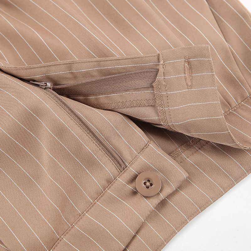 Sexy Temperament breiter Schultergurt V-Ausschnitt ärmellose Weste mittlere Taille schmale Hose mit weitem Bein zweiteiliger Freizeitanzug_voghion.com