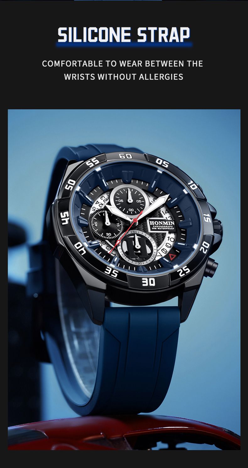 Modische, lässige Herren-Trenduhr mit Kalender, Multifunktionsuhr mit sechs Zeigern, Quarzwerk, wasserdicht – das perfekte Geschenk für Thanksgiving und Weihnachten!_voghion.com