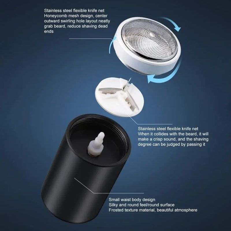 Portable Waterproof Electric Shaver with Sharp Blade Honeycomb Mesh Design Quick Clean Shaving Travel Mini Razor_voghion.com