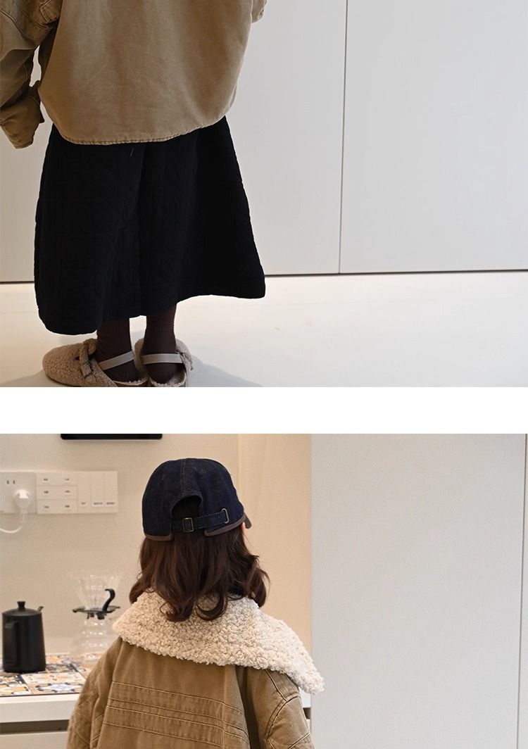 Giacca in denim per bambini con fodera in cotone – Elegante cappotto autunnale e invernale per ragazzi e ragazze (120-170 cm, marrone)_voghion.com