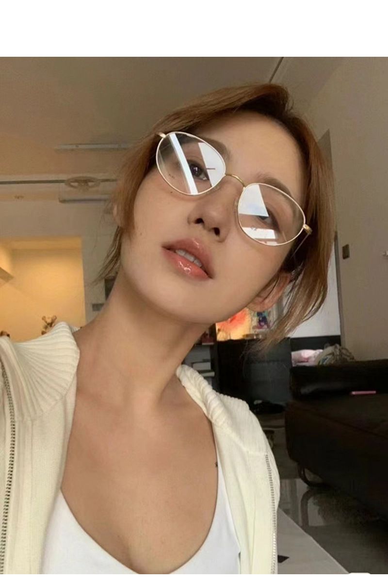 old Wire Inlaid Metal Small Oval Natural Beauty Tools, Can Be Used With Prescription Myopia Glasses_voghion.com