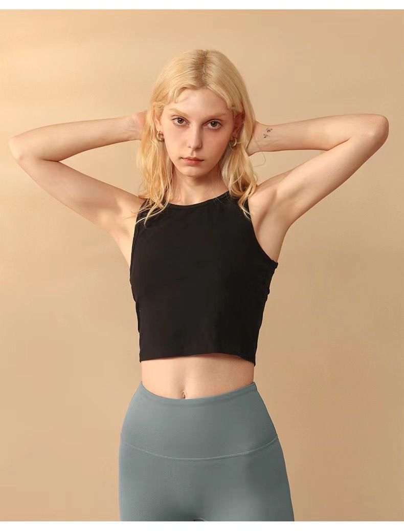 Wind Small Vest High Waisted Slimming Elastic Short Sleeveless Undershirt Women's Summer_voghion.com