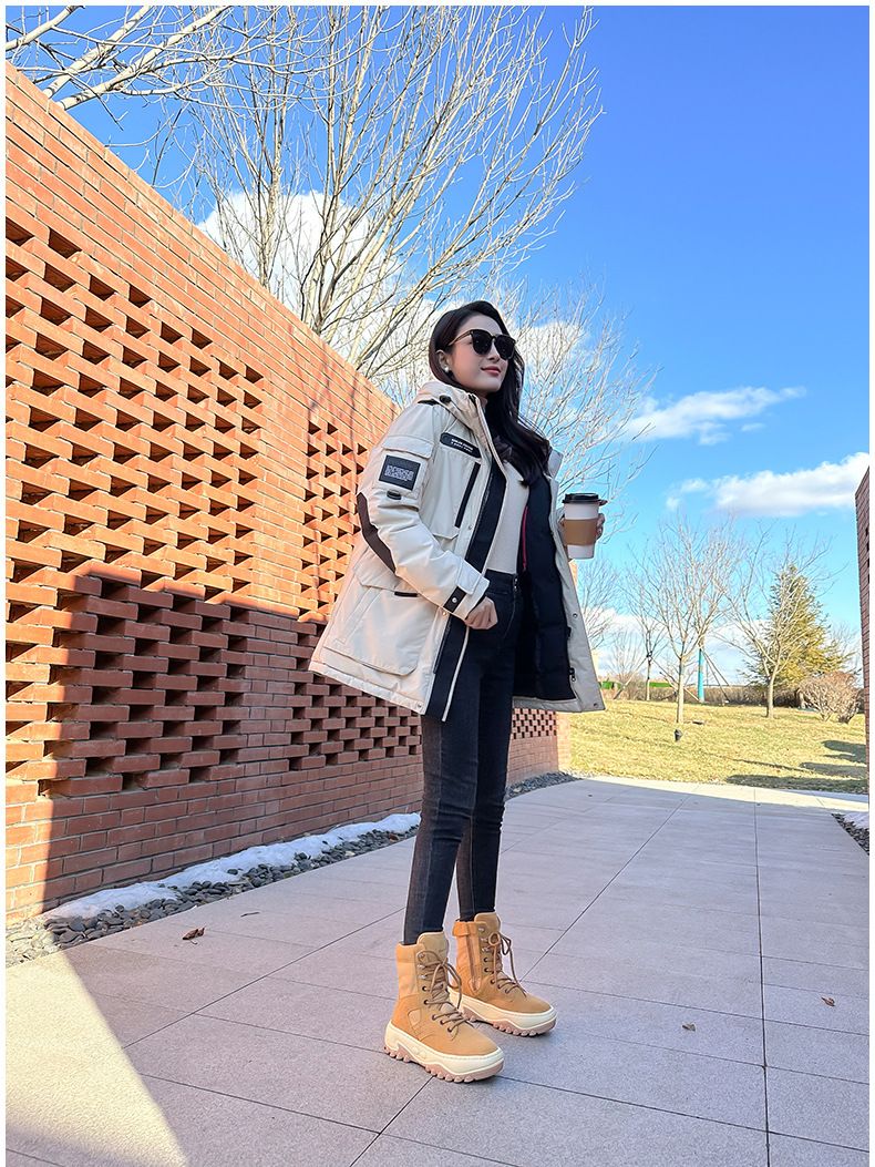 Damen Schneestiefel Wasserdicht Schneestiefel Wolle Schnee 2025 Winter Damen Echtleder Fell Integrierte Warme Verdickte Sohle Rutschfeste Martin Kurze Stiefel_voghion.com