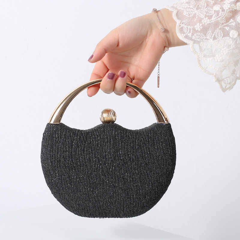 Nuova borsa rosa lucida per banchetti, borsa alla moda con perline per feste di nozze ad arco, borsa da sera_voghion.com