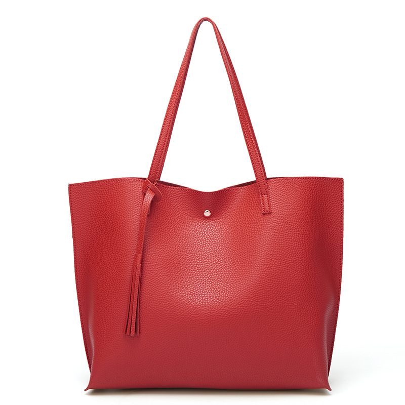 Borsa a tracolla grande capacità con nappa in stile coreano da donna, nuova moda 2024_voghion.com