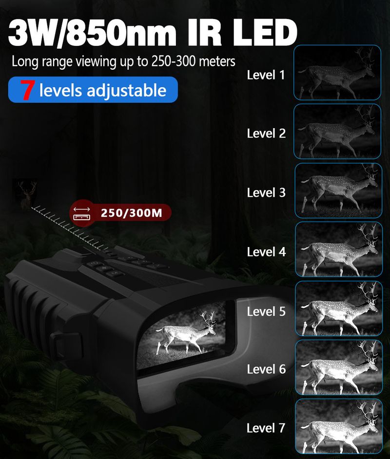 DT49 Nuovo binocolo HD per birdwatching, foto e video, portatile, per esterni, con visione notturna a colori e in condizioni di scarsa illuminazione_voghion.com