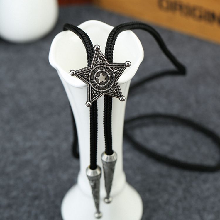 Five-Pointed Star Tuxedo Bolo Tie Men's Denim Accessories Necktie Rope_voghion.com