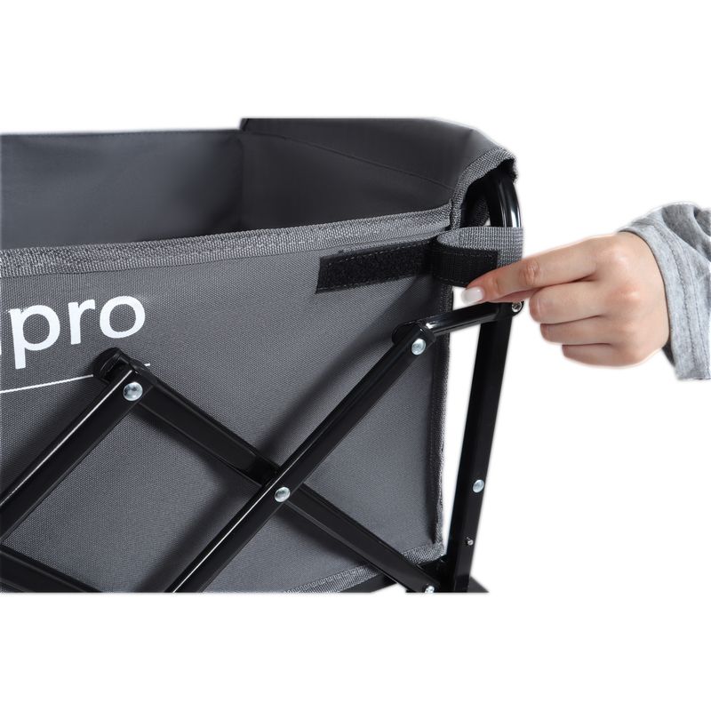 Expandable Dual-Layer Utility Wagon With 100% Extra Space - 225lbs Grocery Cart For Camping, Shopping, Sports, Gardening, Fishing, Gray_voghion.com