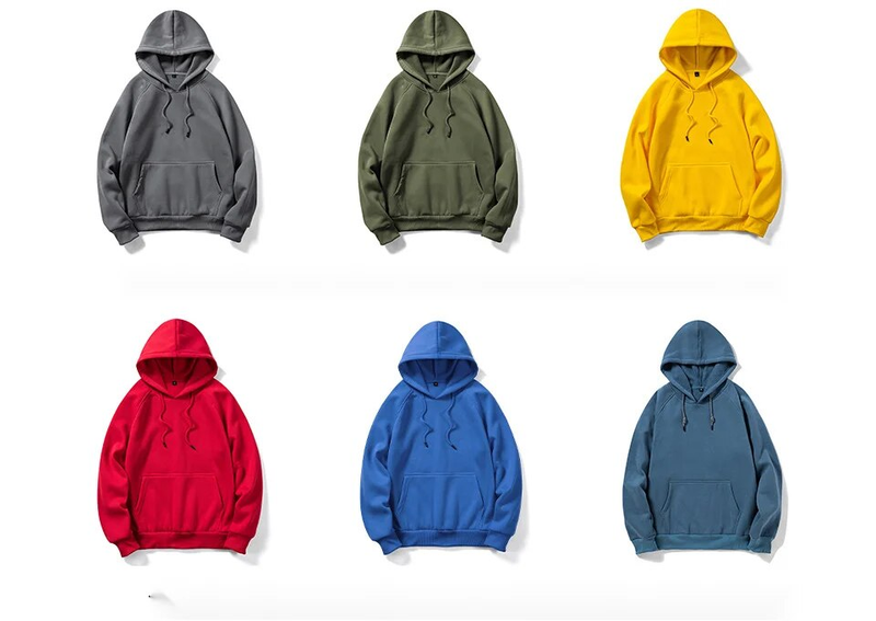 Autunno e inverno New Street Fighter Loose Blank Fleece Maglione con cappuccio a maniche larghe alla moda da uomo_voghion.com