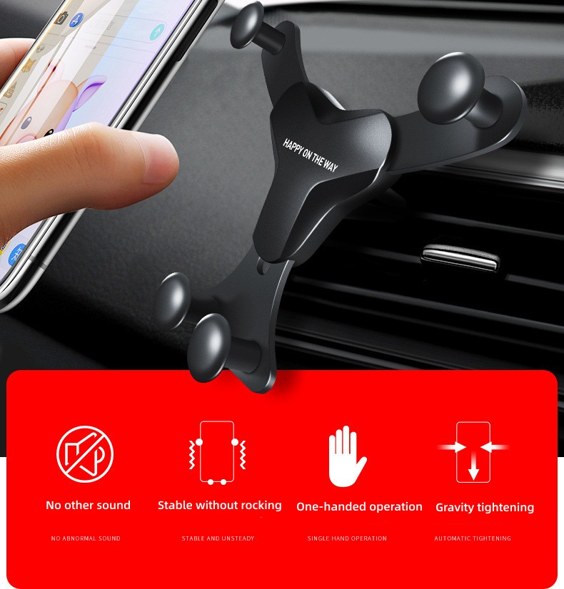 Supporto per gravità per telefono per auto Clip per presa d'aria sul supporto per telefono cellulare Supporto GPS per auto iPhone 14 13 12 Pro Xiaomi Samsu i_voghion.com