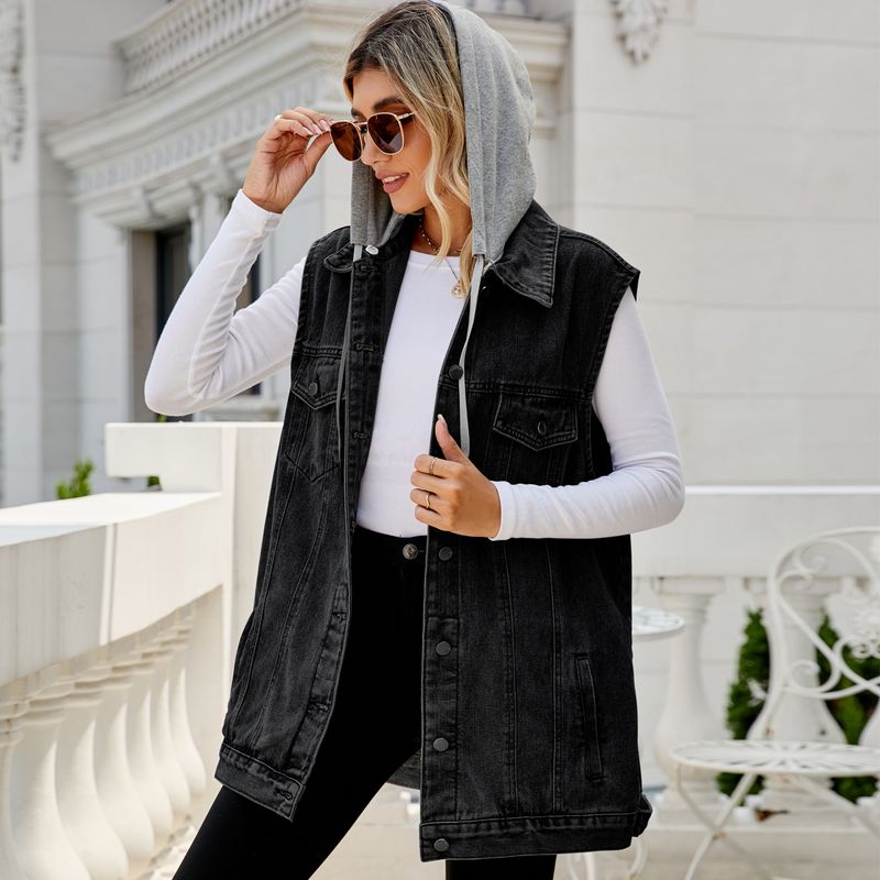 Damenbekleidung Neue Retro-Jeansweste Jacke Lose Lässige Damentrend_voghion.com
