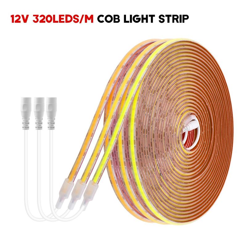 12V 24V COB LED Strip Lights Flexible Tape Lamp Cabinet Kitchen Waterproof IP68_voghion.com