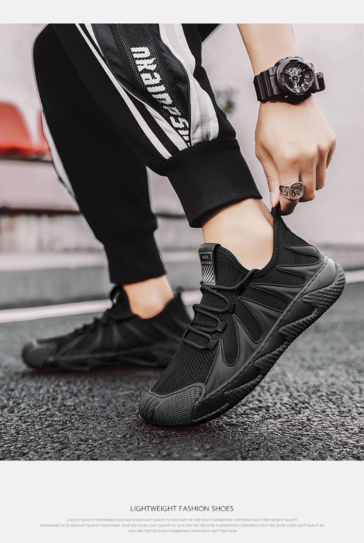 Breathable Knit Men's Casual Slip-On Shoes Lightweight Comfortable Walking Shoes For Work And Daily Wear Versatile Mesh Shoes_voghion.com