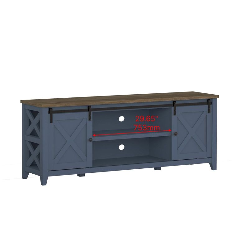 TV Stand For TVs Up To 65", Modern Farmhouse Wood Entertainment Center, Media Console Table With Storage Cabinet & Adjustable Shelves, Buffet Sideboard For Dining Room,_voghion.com