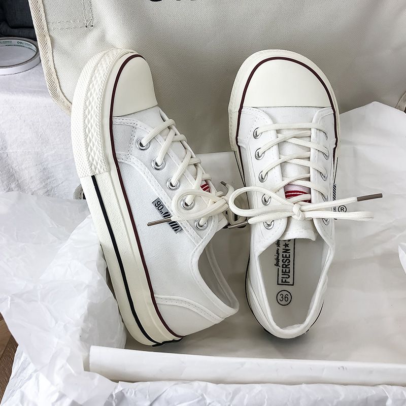 Leinen-Canvas für Damen, neue Herbst-Low-Top-Damen-Studenten-Freizeitschuhe in Weiß, vielseitige Boardschuhe mit Mango-Zehe_voghion.com