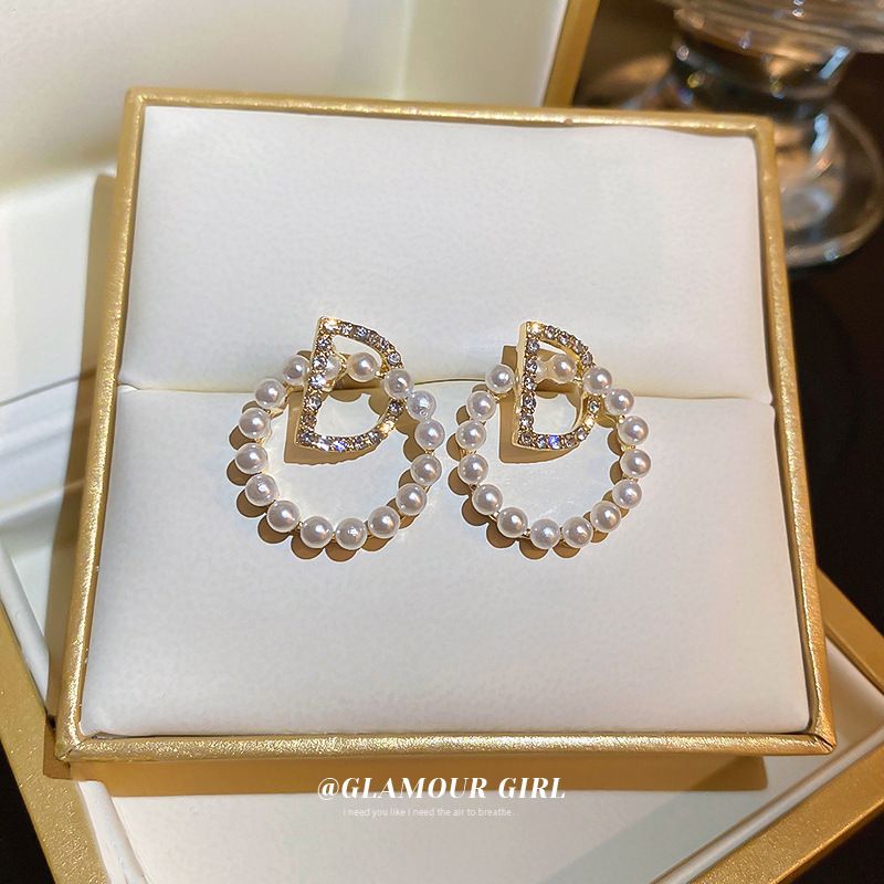 Orecchini pendenti a forma di cuore con perle in argento coreano 2025, nuovi, alla moda, eleganti e semplici, per le donne_voghion.com