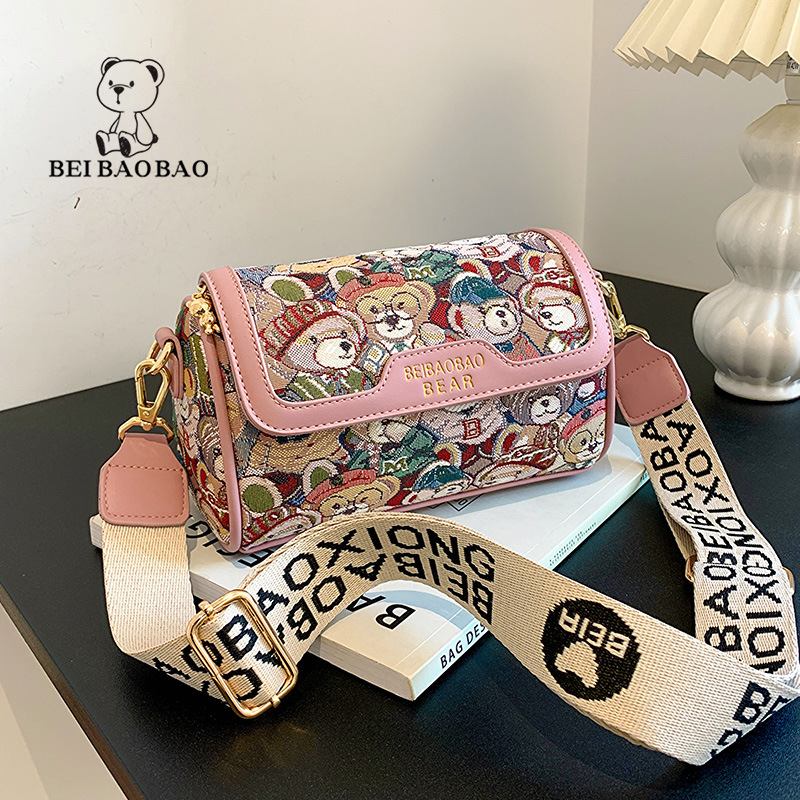 Borsa a tracolla alla moda con orso dei cartoni animati di Beibao Niche Design per le donne_voghion.com