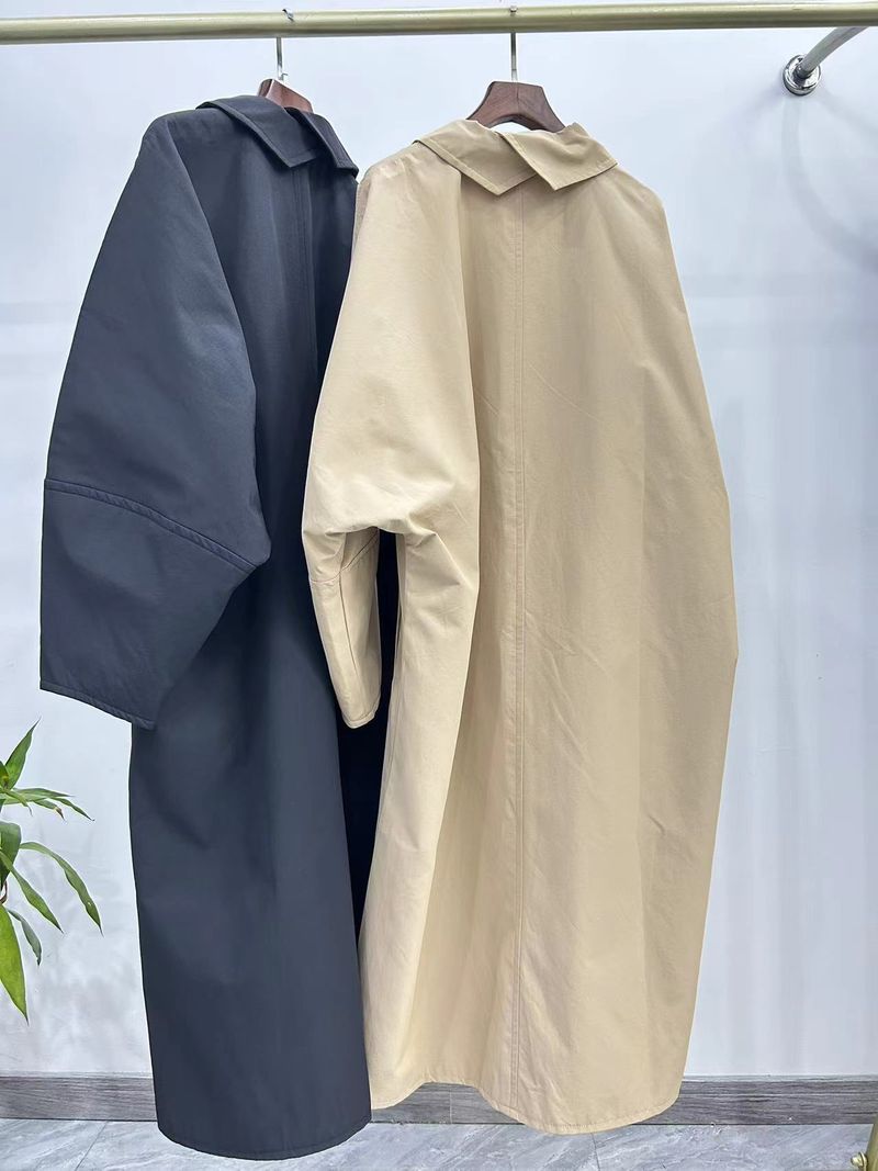 tot** Nordic Swedish Classic Spring And Autumn Style Elegant Commuter Long Oversized Trench Petite Women's Coat_voghion.com